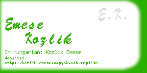 emese kozlik business card